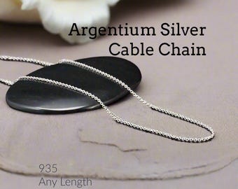 1.5mm Argentium Silver Cable Chain - By the Foot or Finished Any Length Necklace with a Lobster Clasp - Made in the USA