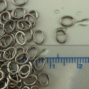 100 anneaux ovales en métal argenté, plaqué or, or vieilli et bronze à canon image 7