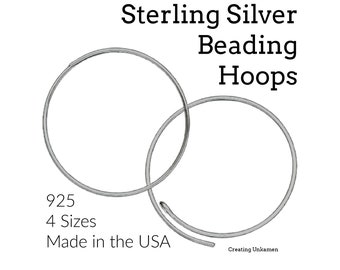 1 Paar Sterling Silber Creolen - Sparsam 21 Gauge 12 mm, 16 mm, 19 mm oder 25 mm - Auch Antique Sterling und Black Sterling Finishes