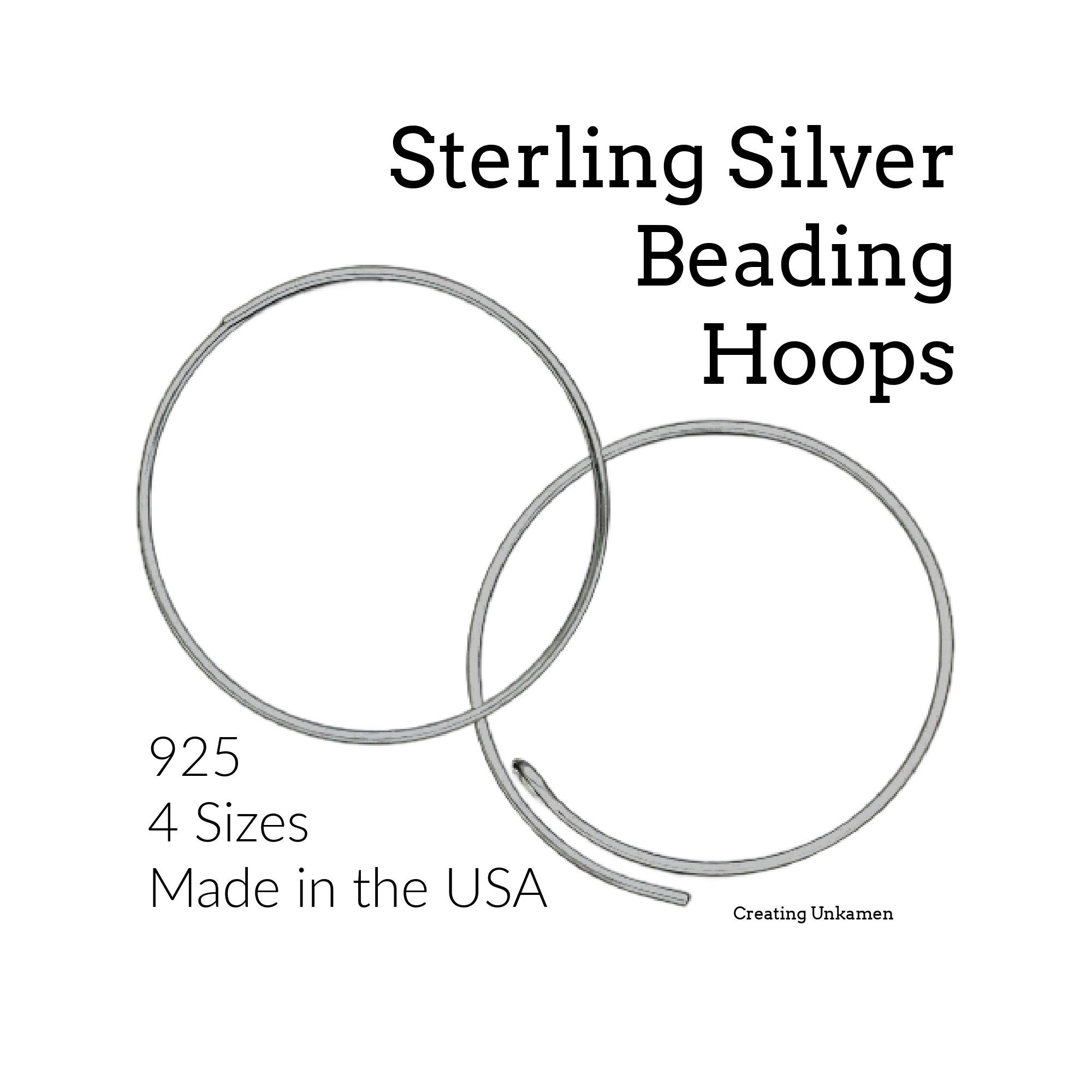Sterling Silver Beading Hoops 21 Gauge 1 (1-Pc)