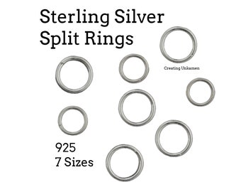 Sterling Silver Split Rings - Key Rings - Fast Connectors -  100% Guarantee