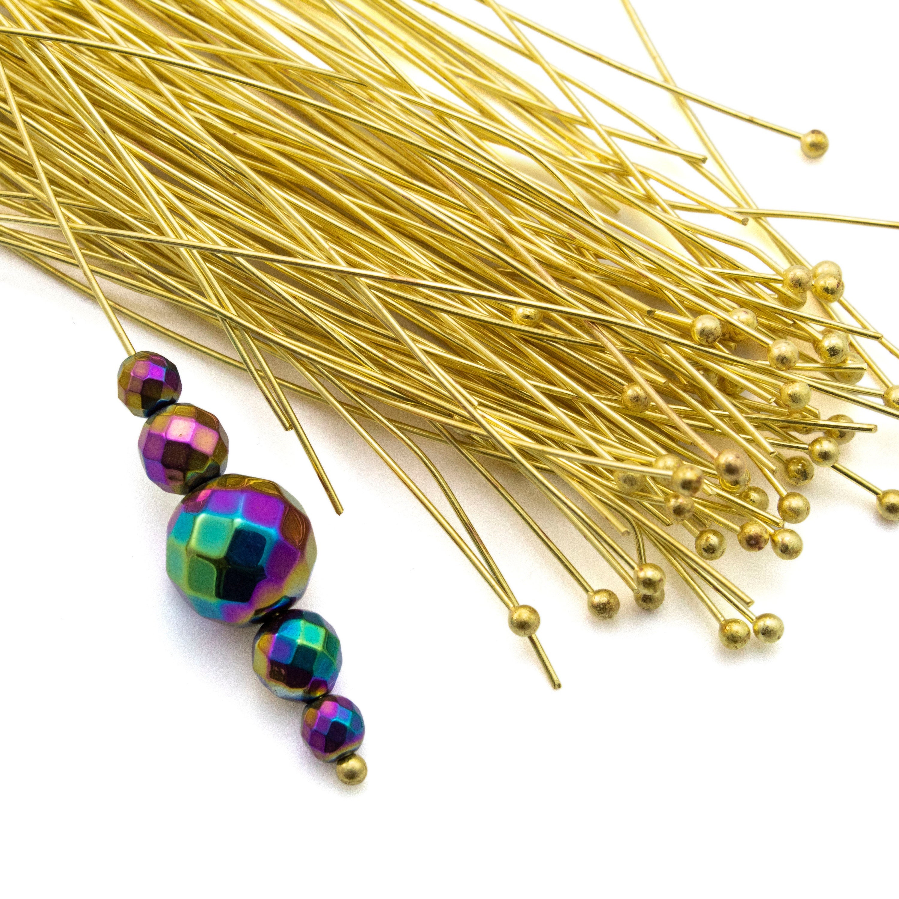 200Pcs Bronze Ball Head Pins 25mm Wire Head Pins 24 Gauge Brass Head Pins  for DIY Craft Jewelry Making 