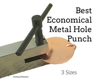 Best Economical Metal Hole Punch In Three Sizes - Free Sample Pack of Stamping Discs Included