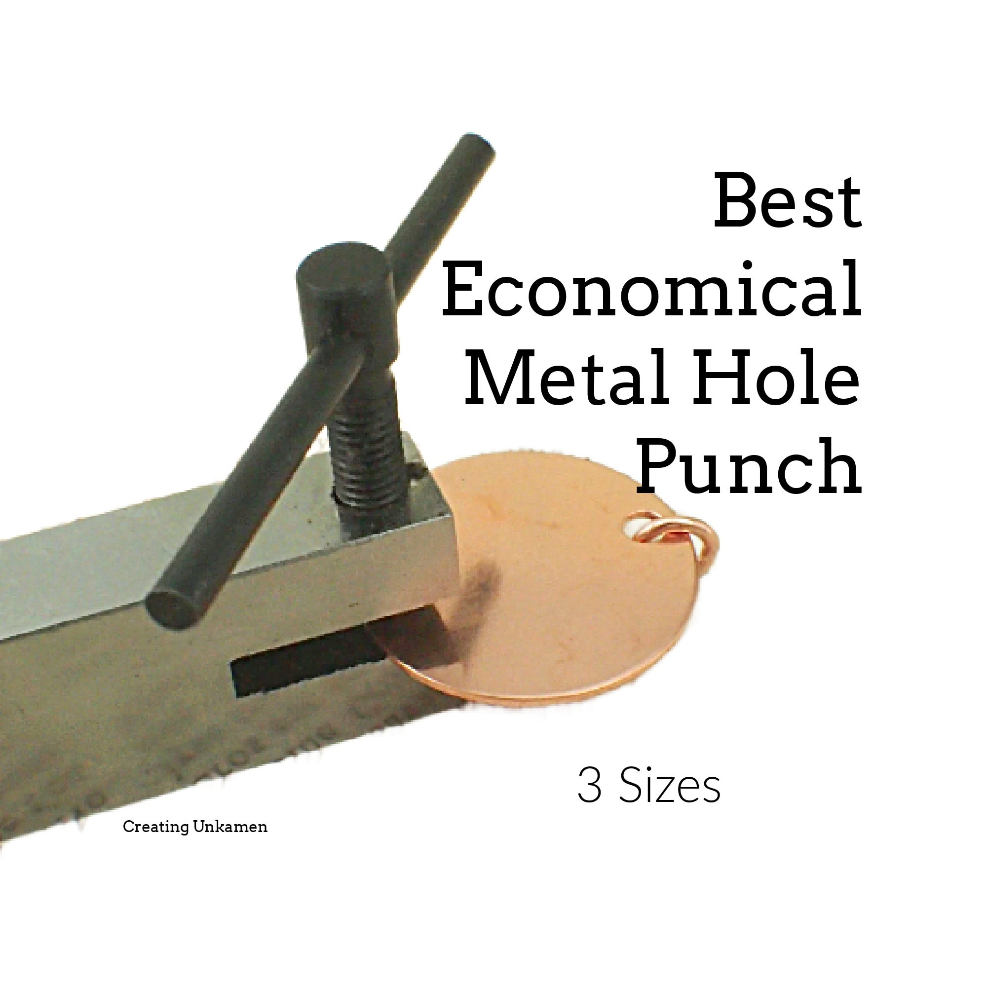 Best Economical Metal Hole Punch In Three Sizes - Free Sample Pack of Stamping Discs Included
