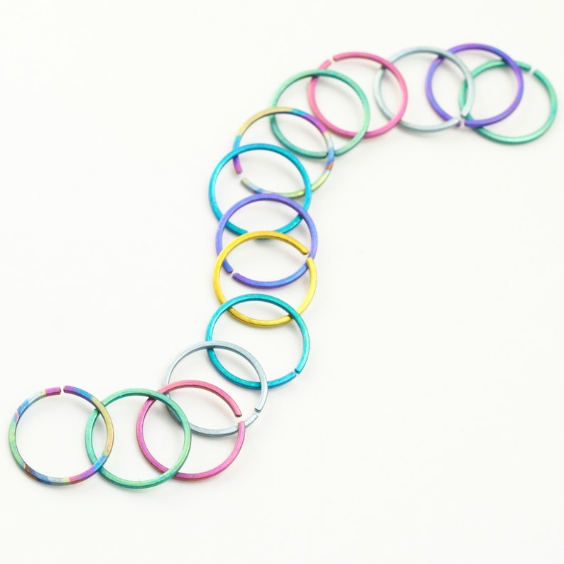 Colorful Hypoallergenic Simple Hoop in Square Titanium 12, 14, 16, 18, 20 gauge You Pick Color and Diameter image 10