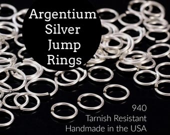 25 Argentium Silver Hoop Rings, Antracitgrå, 14, 16, 18, 20, 22, 24, 26 gauge, Tillverkade i USA