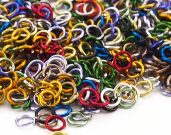 100 - 20 gauge Anodized Aluminum Jump Rings - 3.4mm ID - 5mm OD - 1/8 inch