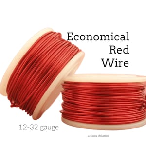 Red Wire - Enameled Coated Copper 12, 14, 16, 18, 20, 22, 24, 26, 28, 30, 32 gauge - 100% Guarantee