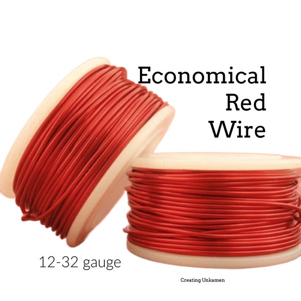 Red Wire - Enameled Coated Copper 12, 14, 16, 18, 20, 22, 24, 26, 28, 30, 32 gauge - 100% Guarantee