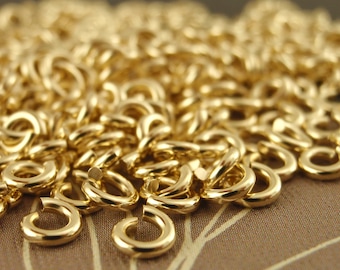 50 Handmade Jump Rings 18 gauge 1.5mm ID - Tiny and Strong in Brass, Bronze, Copper, Nickel Silver or Antique Finishes