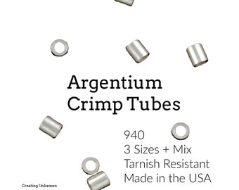 25 Crimp Tubes - Argentium Sterling Silver in 3 Sizes - Best Commercially Made - 100% Guarantee