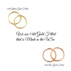 Simple Hoop Earring - 14kt Gold Filled, 14kt Rose Gold Filled, Sterling Silver, 14kt Solid Gold - 20 gauge 10mm OD Sleepers
