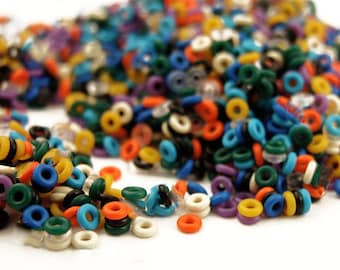 1000 Silicone Jump Rings 24 gauge 1.5mm OD - Teeny Tiny - 12 Colors to Choose From