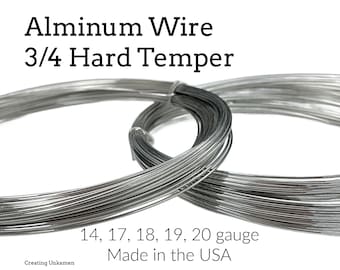 Aluminum Wire - 3/4 Hard Temper 14, 17, 18, 19, 20 gauge - 100% Guarantee