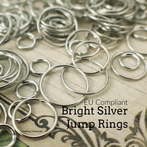 Bright Silver Jump Rings Best Commercially Made in 18. 20, 22 gauge, EU Compliant