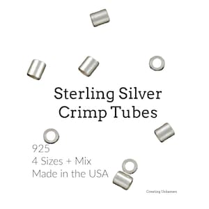 25 Crimp Tubes - Sterling Silver, Antique Silver, or Black Sterling Silver - 100% Guarantee