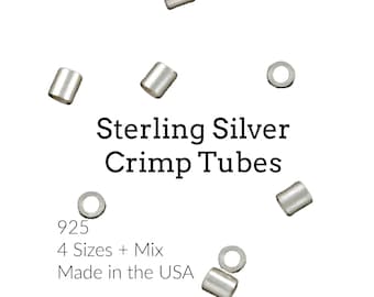 25 Crimp Tubes - Sterling Silver, Antique Silver, or Black Sterling Silver - 100% Guarantee