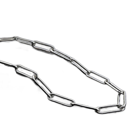 Stainless Steel Chain Bulk Flat Paper Clip Link Chain Silver - Temu