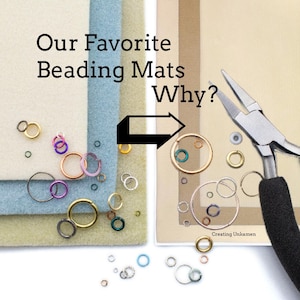 3 Large Bead Mats - Velvet Like Work Surface 12x9 Inches - Colors Vary - Free Jump Ring Sampler Included