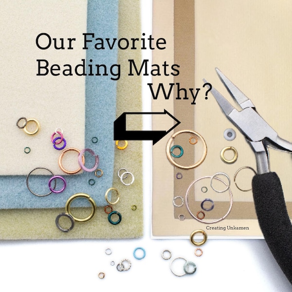 3 Large Bead Mats - Velvet Like Work Surface 12x9 Inches - Colors Vary - Free Jump Ring Sampler Included