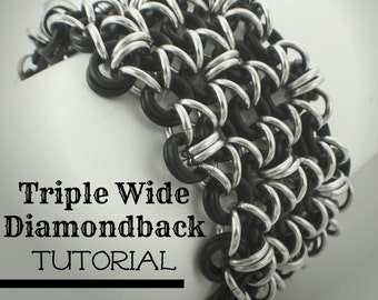Triple Wide Diamondback Cuff Tutorial - Basic Tutorial - Rubber and Aluminum Design