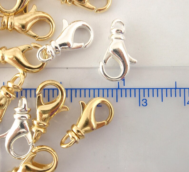 Small Swivel Lobster Clasps 12mm X 7mm in Rose Gold Silver Etsy