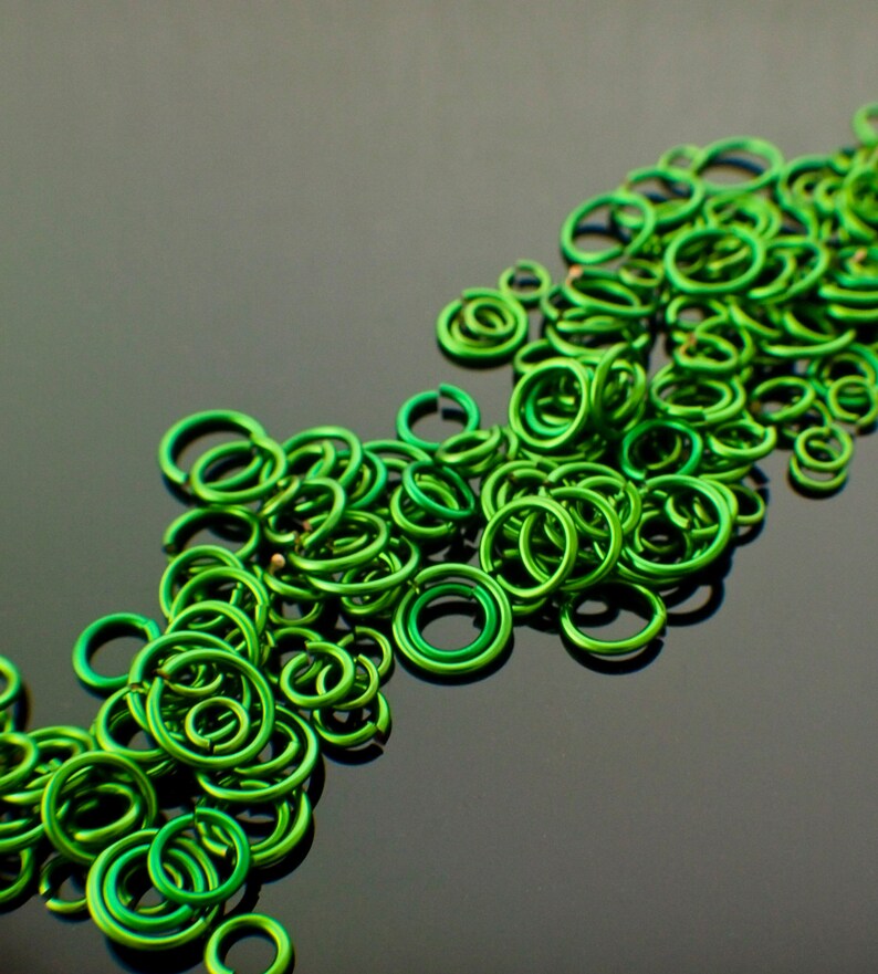 100/% Guarantee 22 or 24 gauge 100 Green Jump Rings Custom Handmade 10 14,16 18 20 12