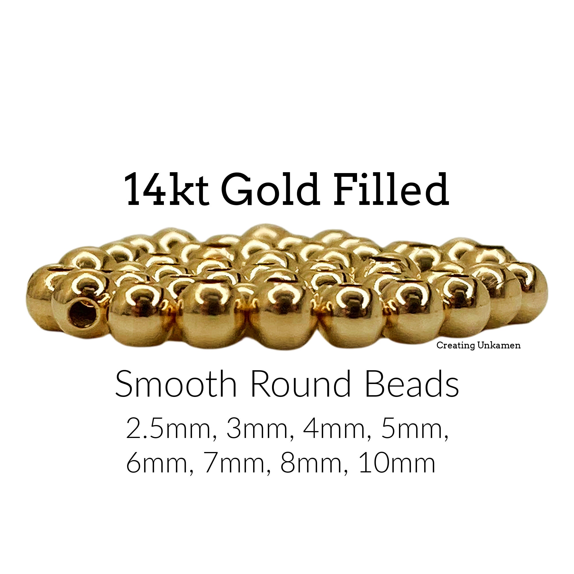 2mm Smooth Round Beads 14 Karat Gold Filled