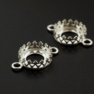 1 Sterling Silver Round Gallery Bezel Link 8mm, 10mm, 12mm, 14mm, 20mm image 5