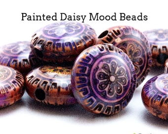 Mood Beads Painted Daisy 16mm Saucer - 100% Guarantee