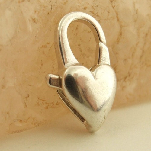 1 Sterling Silver Heart and Arch Lobster Clasp Shiny or Etsy