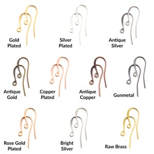 18 Pairs Slope Ear Wires  Gold Silver Rose Gold Antique image 2