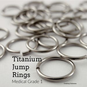 100 Hypoallergenic Titanium Jump Rings, Jewelry Supplies (12-22 Gauge)