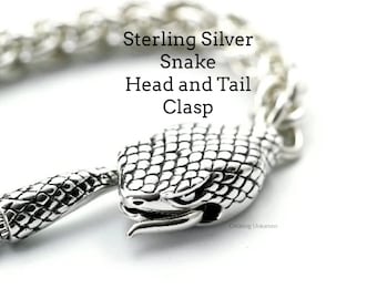 スターリングシルバー スネークフッククラスプ 1個 - ラージ 37 mm x