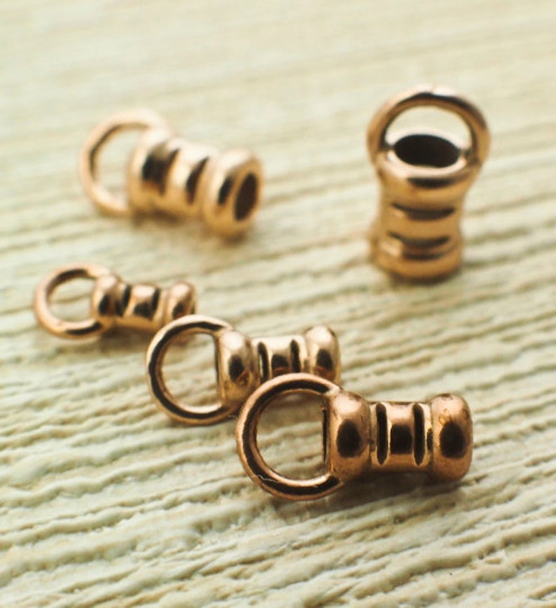 10 Bronze Cord Crimp Ends Made in the USA You Pick Size 1mm, 1.5mm, 2mm, 2.5mm, 3mm image 8