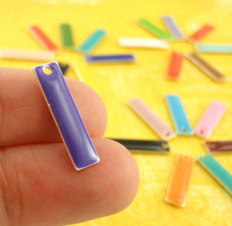 25-20mm X 5mm Colorful Rectangle Drops 100/% Guarantee