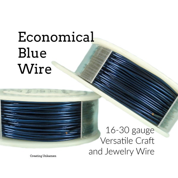 Blue Wire - Enameled Coated Copper 16, 18, 20, 22, 24, 26, 28, 30 gauge