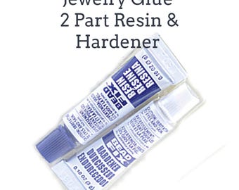 Jewelry Glue 2 Part EPOXY Adhesive - TWO 0.10 ounce Tubes - Resin and Hardener