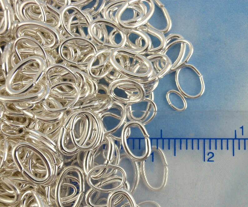 100 Silver Plated Oval Jump Rings Best Commercially Made 24, 22, 20, 18 or 16 gauge or a Mix You Pick Diameter 100% Guarantee image 3