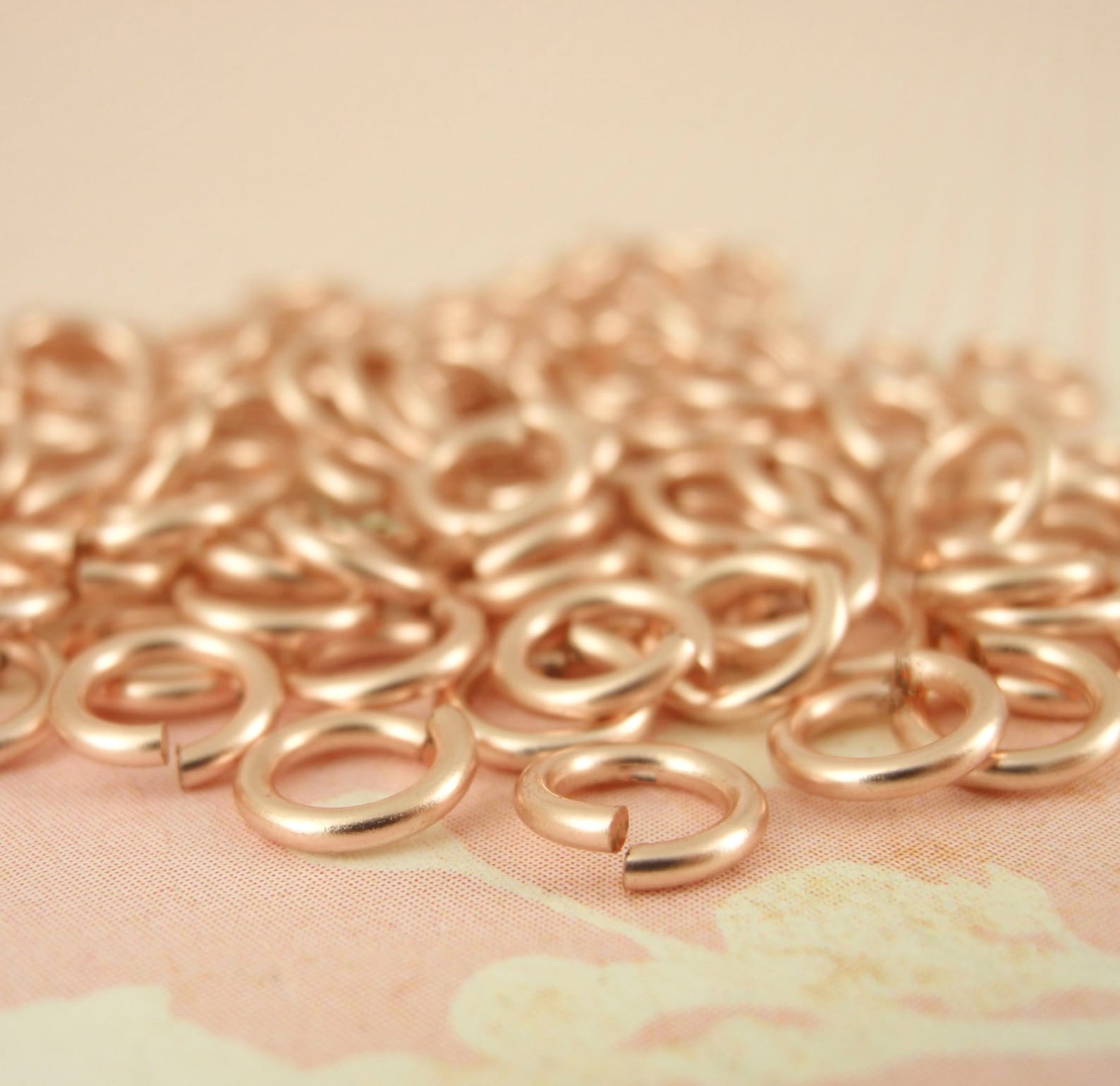 100 Jump Rings in Rose Gold Colored Enameled Copper in 24 22 Etsy