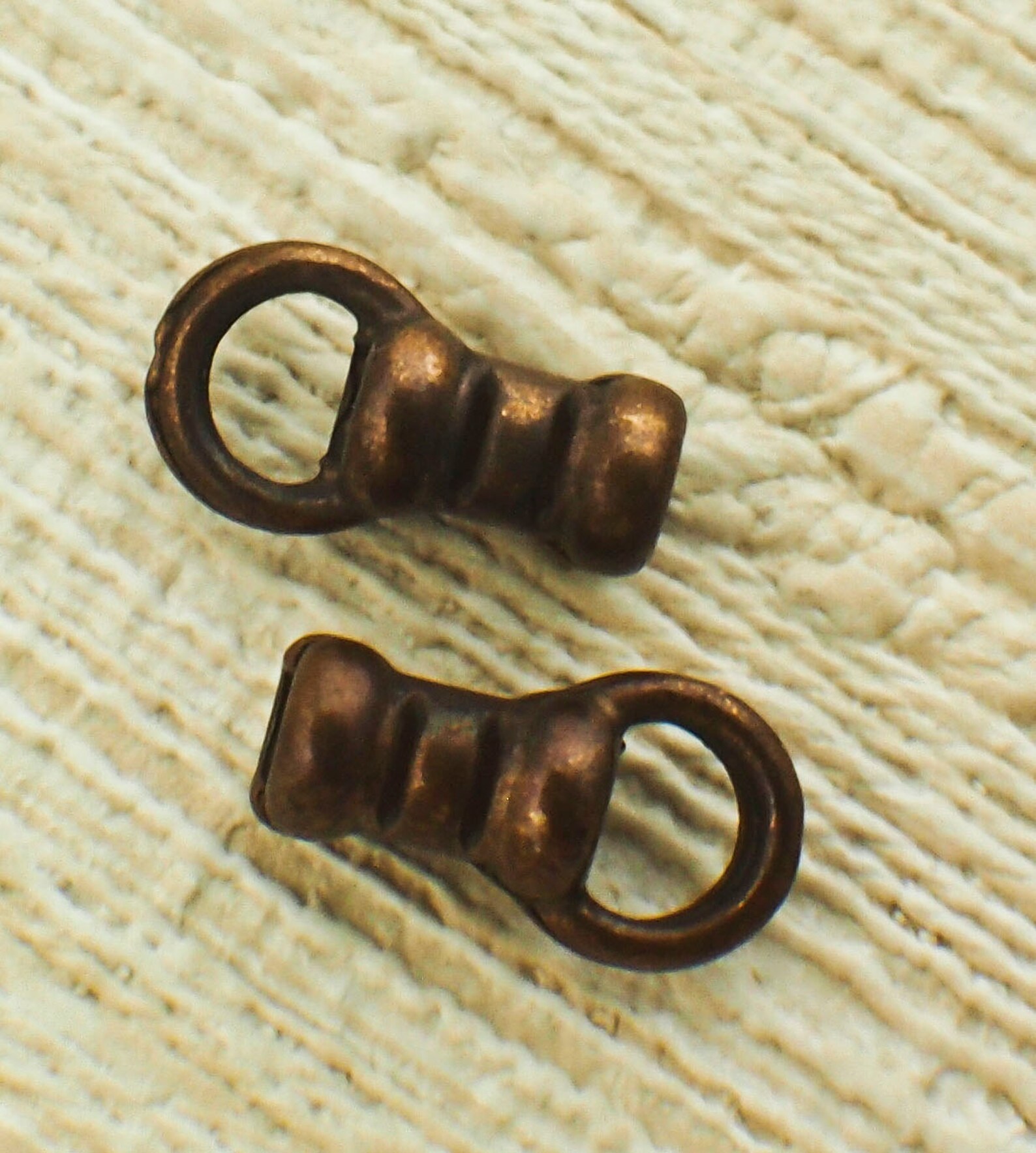 thumbnail image 2 of 50pcs Antique Bronze Brass Necklace Cord Crimp End Caps – 10x6x5.5mm, Jewelry Findings 2 of 4