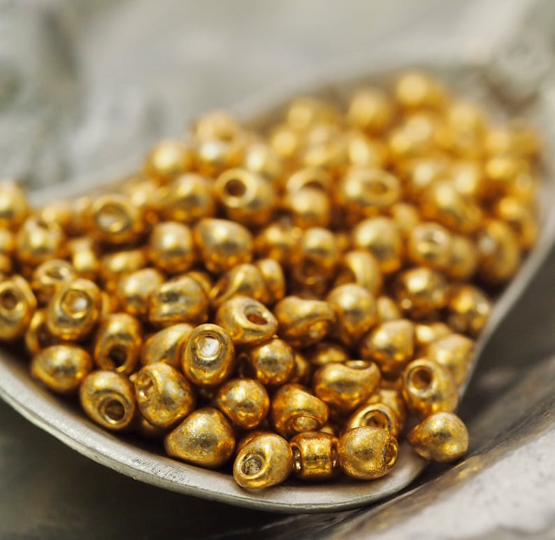 Galvanized Gold Miyuki Mini Fringe Beads 12 24 or 48 grams