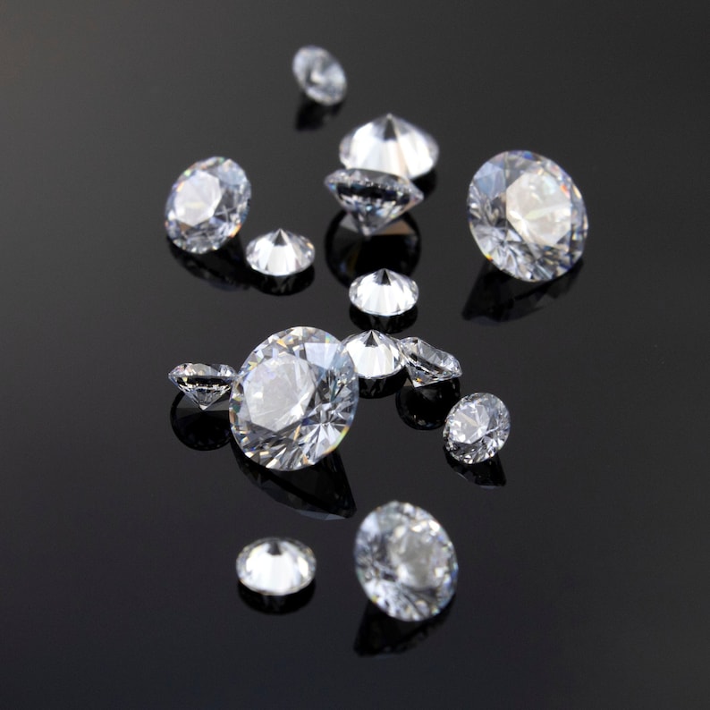 Cubic Zirconia - Loose Round Faceted CZ Stones - Great Alternative for Diamonds in 1mm, 2mm, 3mm, 4mm, 5mm, 6mm, 7mm, 8mm, 9mm, 10mm, 12mm image 10