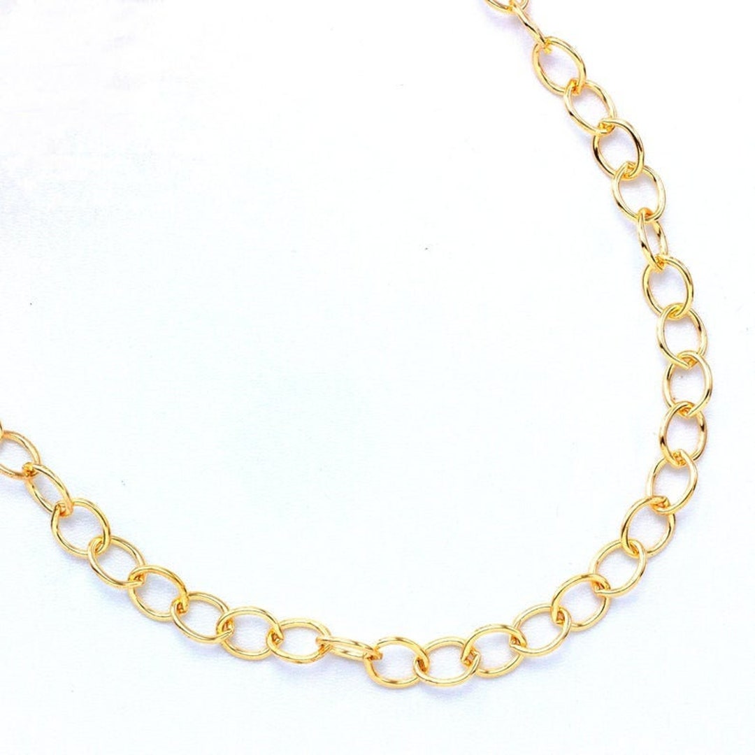 Solid Brass 6.3mm Links Oval Cable Chain by the Foot or - Etsy