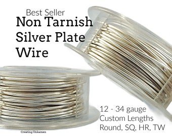 Non Tarnish Silver Plated Wire - Large Coil - You Pick Gauge 12, 14, 16, 18, 20, 21, 22, 24, 26, 28, 30, 32, 34 - 100% Guarantee