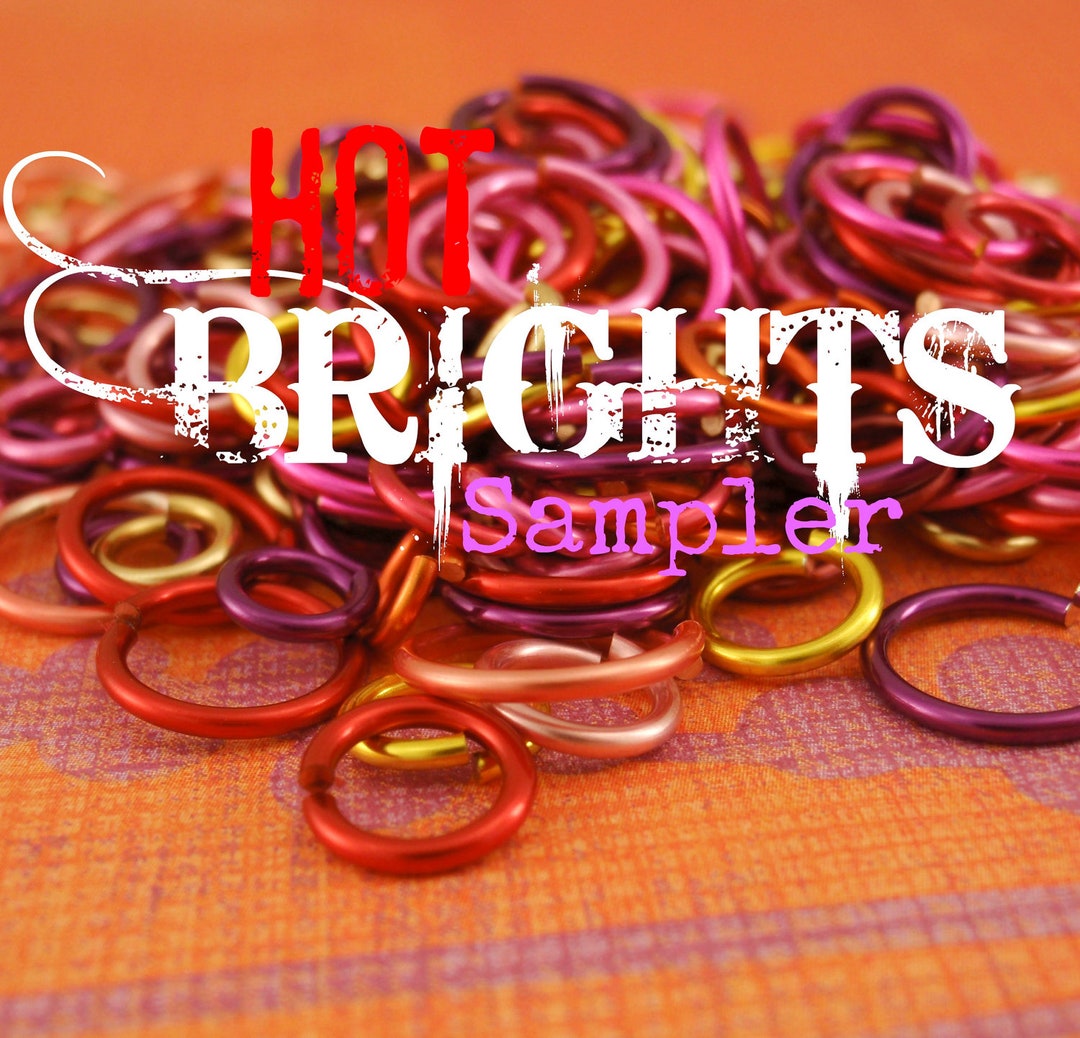 100 Hot Brights Colored Jump Rings You Choose Gauge and Diameter Best