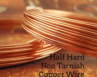 Premium Half Hard Non Tarnish Copper Wire - You Pick Gauge 20, 22, 24, 26 - 100% Guarantee
