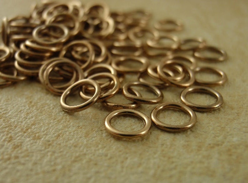 Soldered Closed Bronze Jump Rings in 14, 15, 19 and 21 gauge Also Antique Bronze image 8