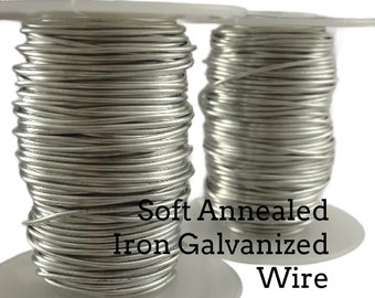 Wire Soft Annealed Iron Galvanized - 100% Guarantee - You Pick Gauge 8, 10, 12, 14, 17, 18, 19, 21, 23, 25, 26, 27