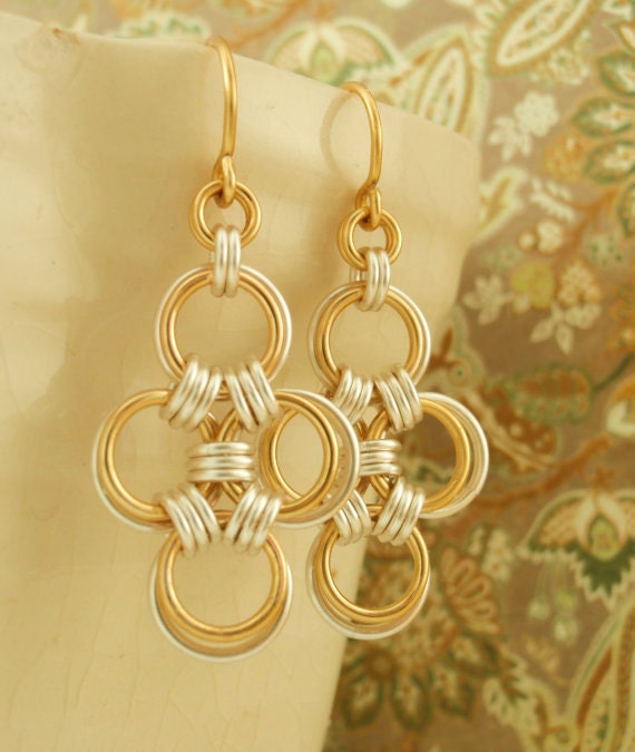 Beginners Jewelry Tutorial Contemporary Chainmaille Cross Earrings - Etsy